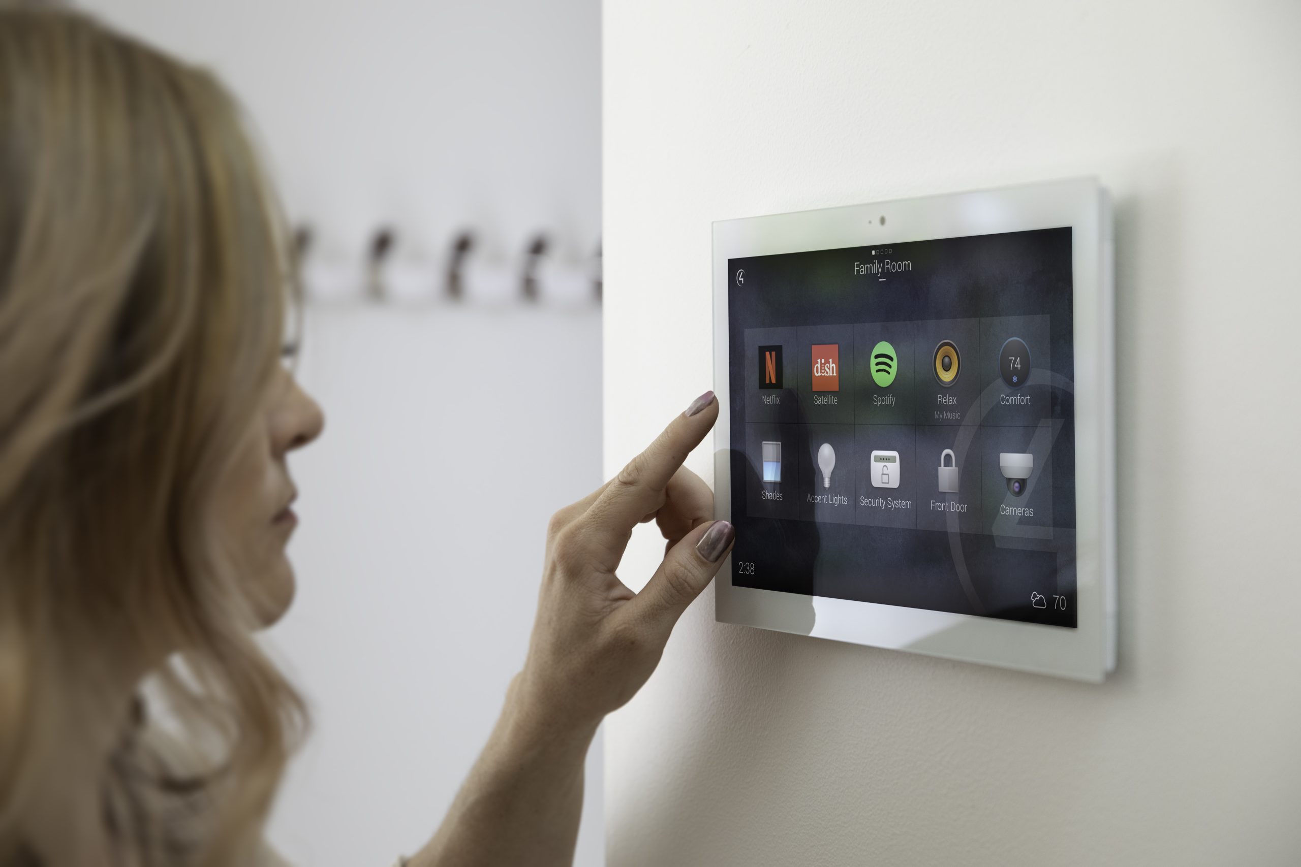 Control4 on wall touchscreen
